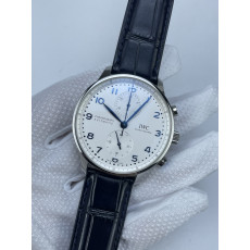 (준비완료/특급배송)NO.2535/ZF공장 V3 IWC IW3716 포루트기저 화이트다이얼 블루핸즈 가죽