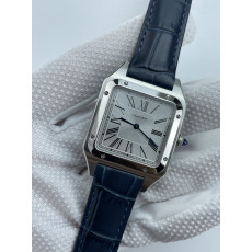 (준비완료/특급배송)NO.3465/AF공장 산토스31MM 실버다이얼 블루악어가죽스트랩