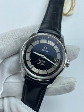 (준비완료/특급배송)NO.3571/VS공장 오메가 드빌 아워비전 41MM 스탤 블랙앤실버다이얼 악어가죽
