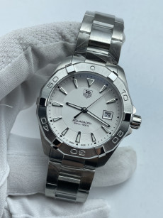 (준비완료/특급배송)NO.3580/신공장 태그호이어 아쿠아레이서 300M 쿼츠 스틸 화이트다이얼