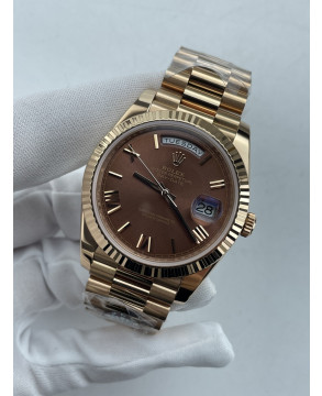 (준비완료/특급배송)NO.3664/QP공장 롤렉스 데이데이트40 로즈골드 텅스텐 브라운로만다이얼